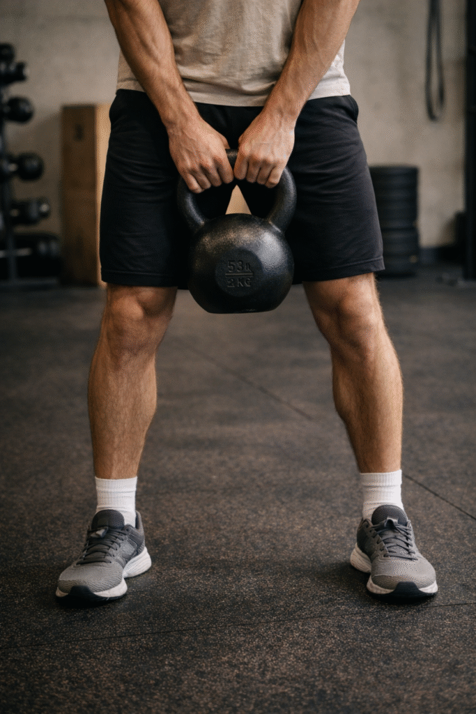 Lower body strength training with moderate load, representing muscular endurance and supportive conditioning for strength development.